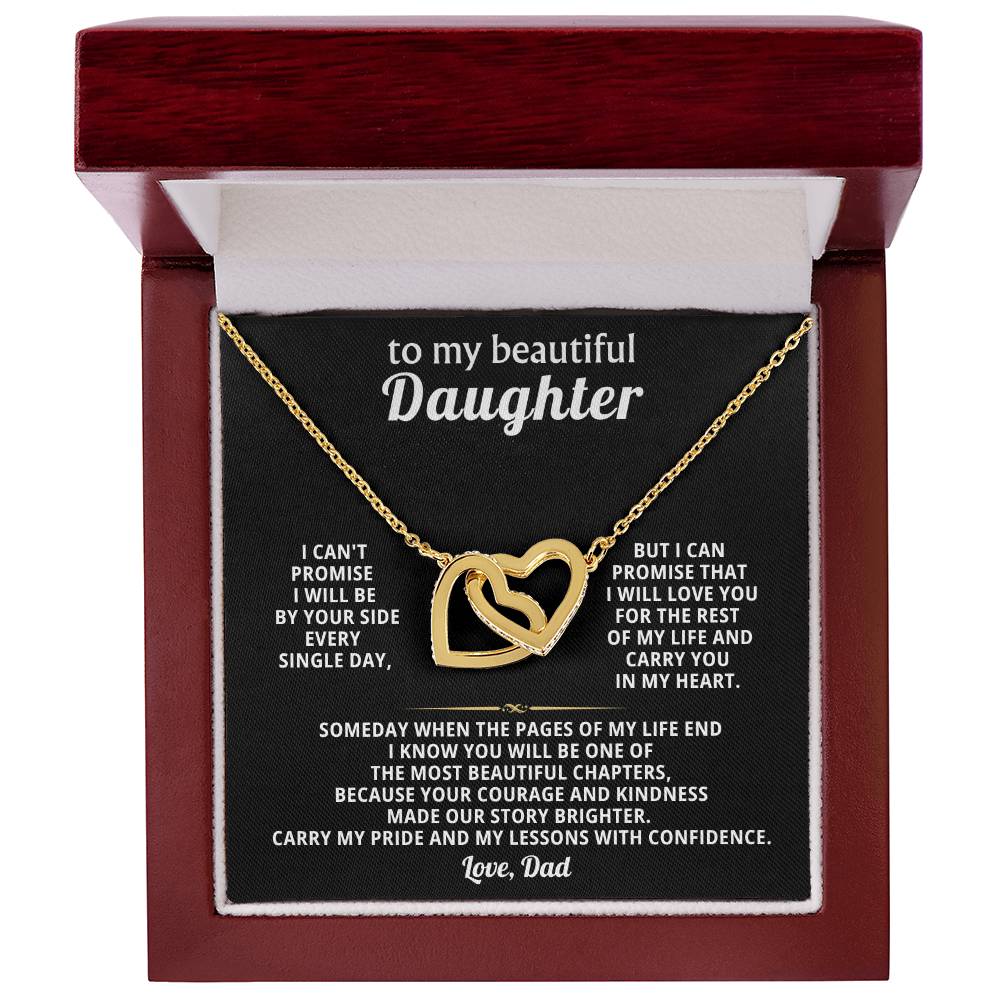 Daughter Interlocking Hearts Necklace Gift from Dad