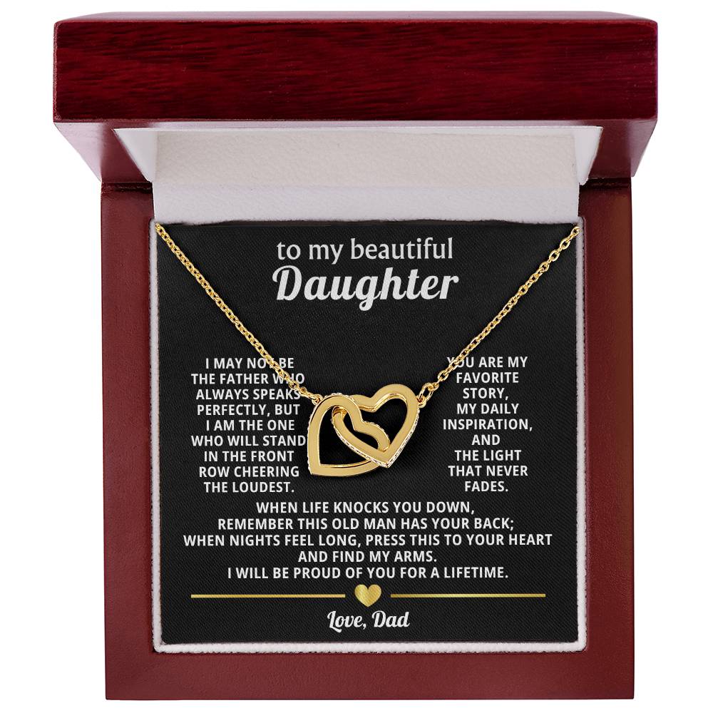 Daughter Interlocking Hearts Necklace Gift from Dad