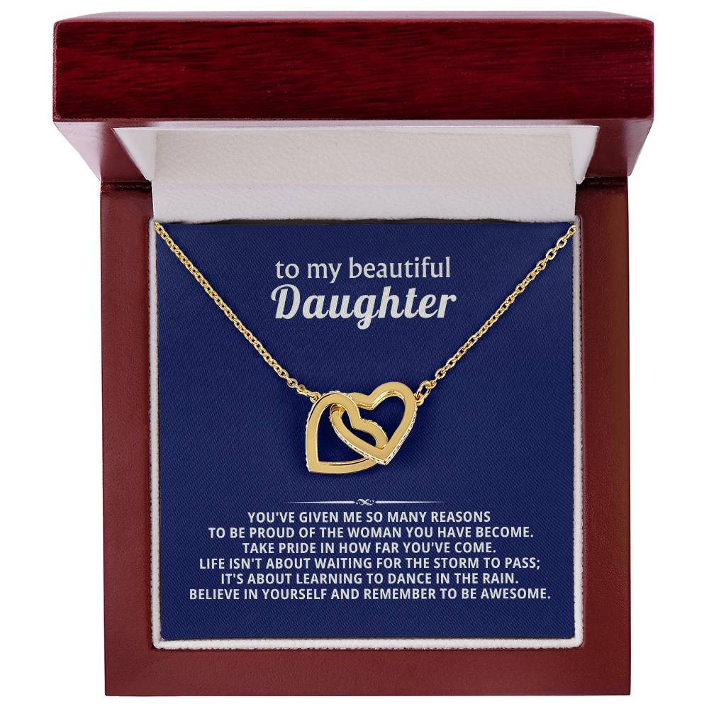 Daughter Interlocking Hearts Necklace Gift from Dad
