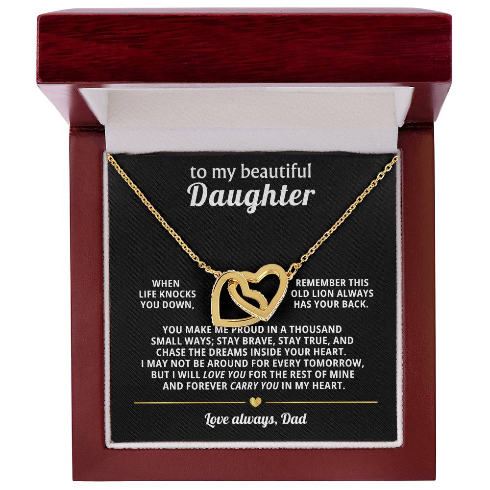 Daughter Interlocking Hearts Necklace Gift
