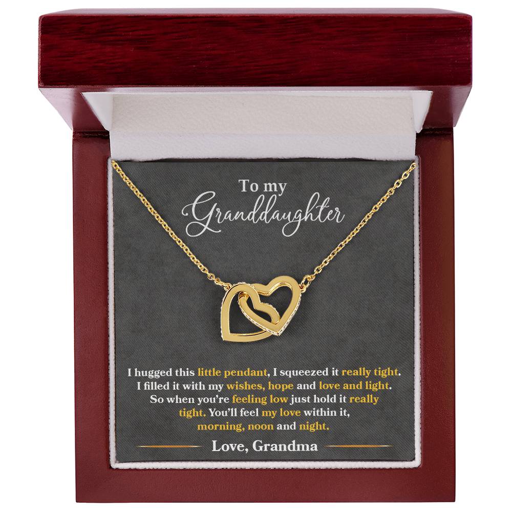 Interlocking Hearts Necklace - Granddaughters Tight Hug - Perfect Gift-[Heartfelt Family Gift]