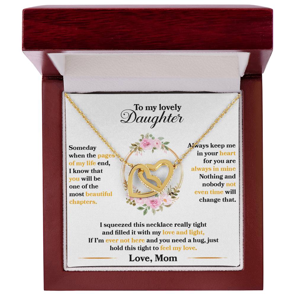 Daughter Pages Heart Necklace - Interlocking Design for Meaningful Gift-[Heartfelt Family Gift]