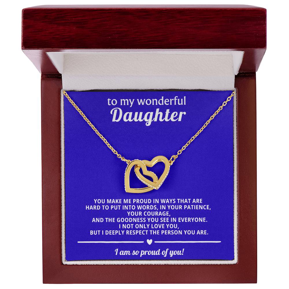 Daughter Interlocking Hearts Necklace Gift