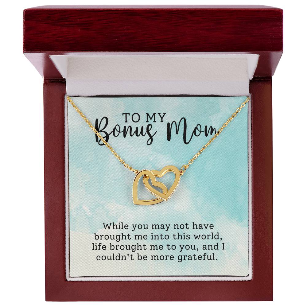 Bonus Mom Interlocking Hearts Necklace-[Heartfelt Family Gift]