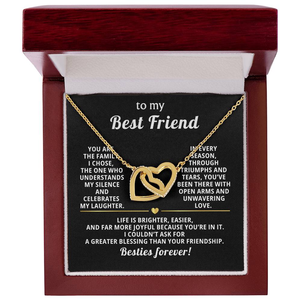 Best Friend Interlocking Hearts Necklace Gift from Bestie