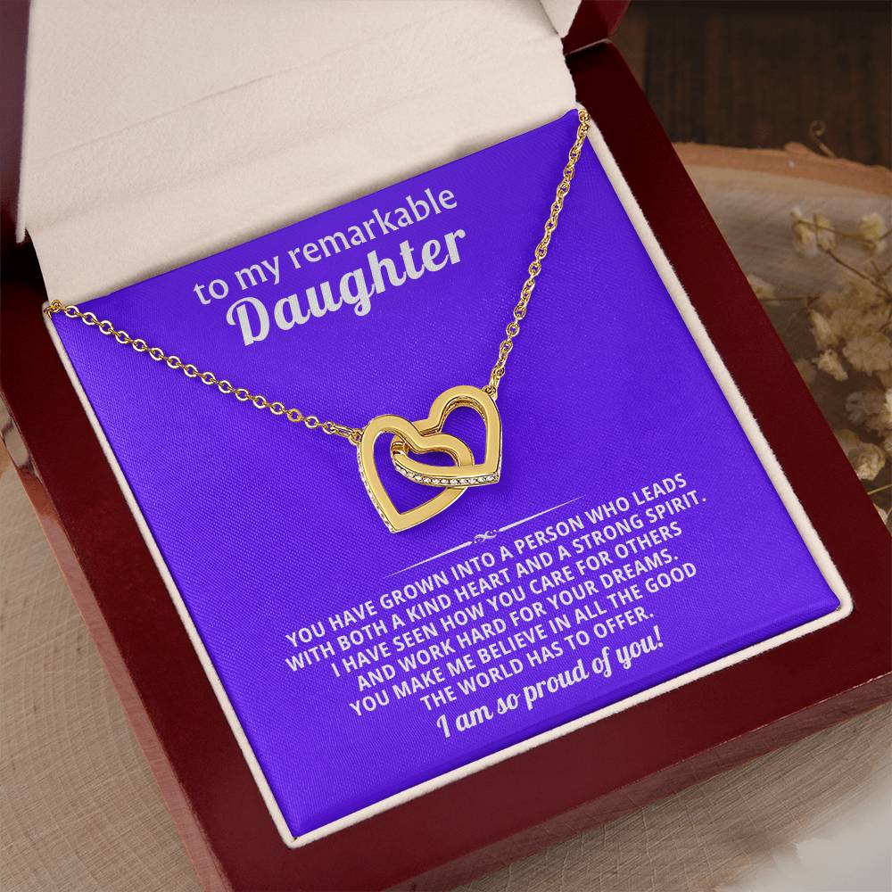 Daughter Interlocking Hearts Necklace Gift