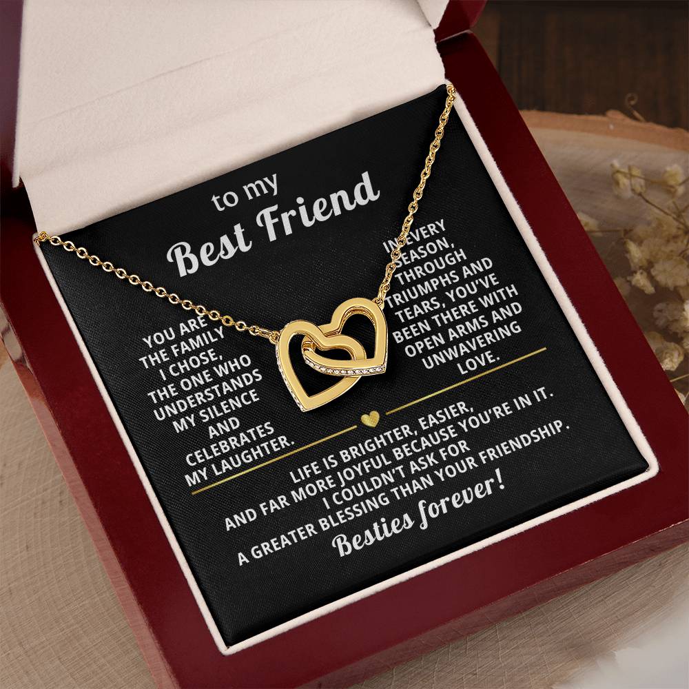Best friend interlocking hearts necklace from bff