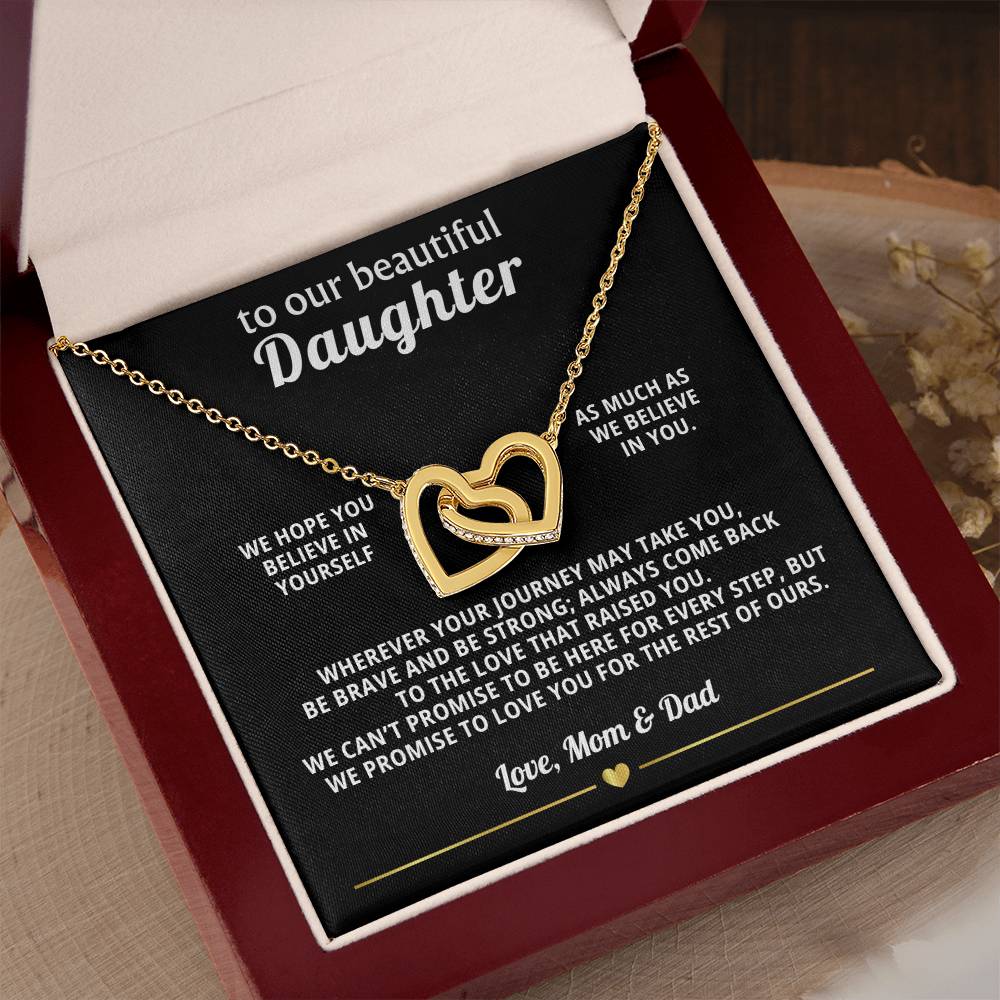 To Our Daughter Interlocking Hearts Necklace Gift from Parents