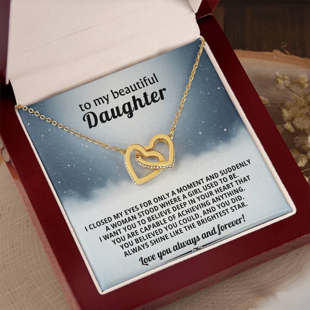Daughter Interlocking Hearts Necklace Gift