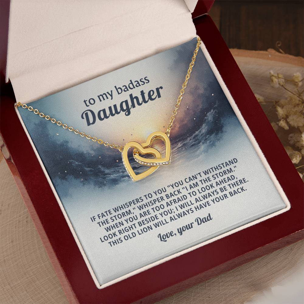 Daughter Encouragement Necklace -Rise above the storm