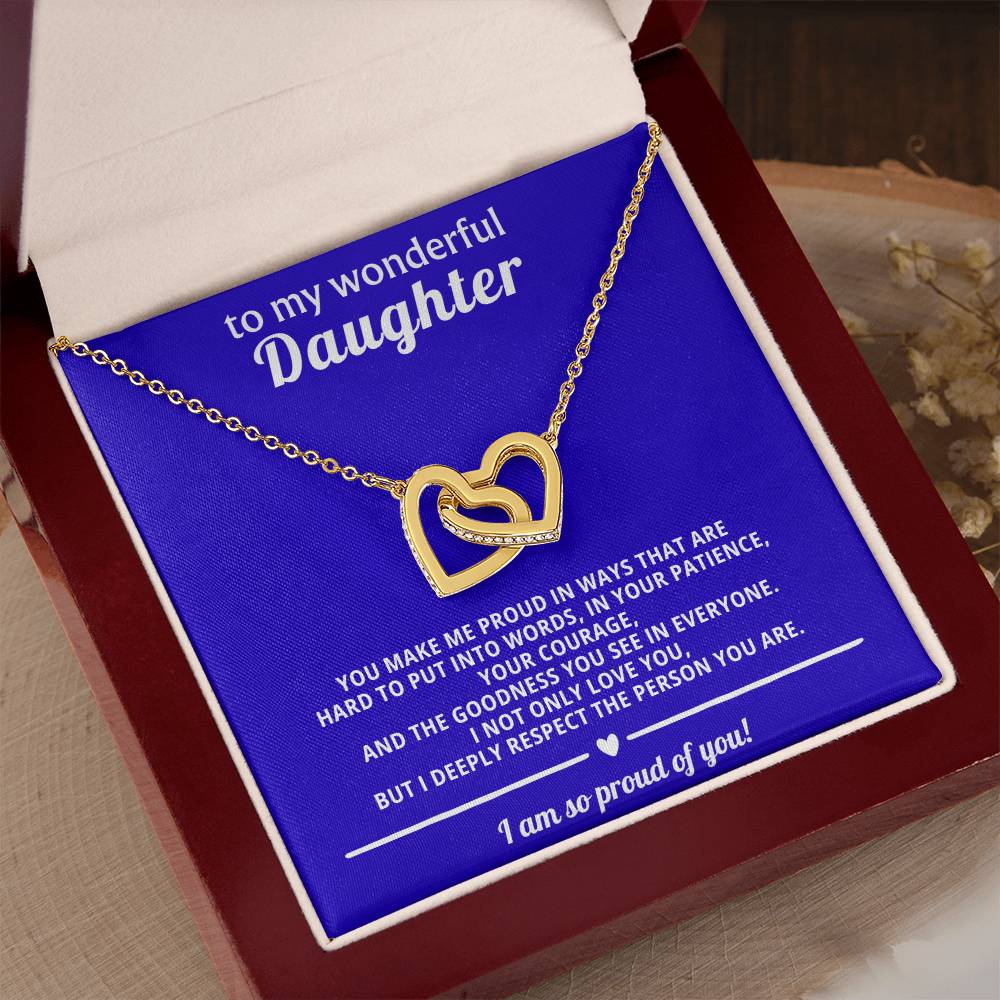 Daughter Interlocking Hearts Necklace Gift