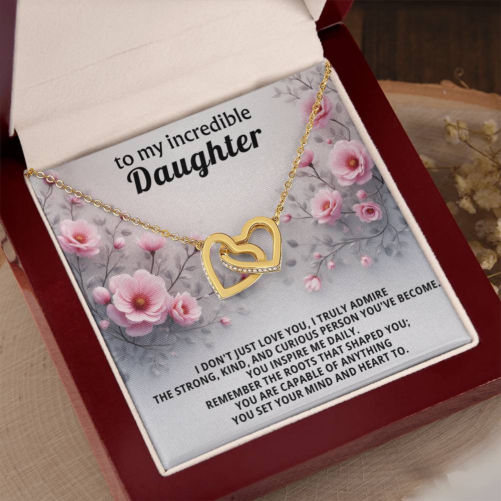 Daughter Interlocking Hearts Necklace Gift