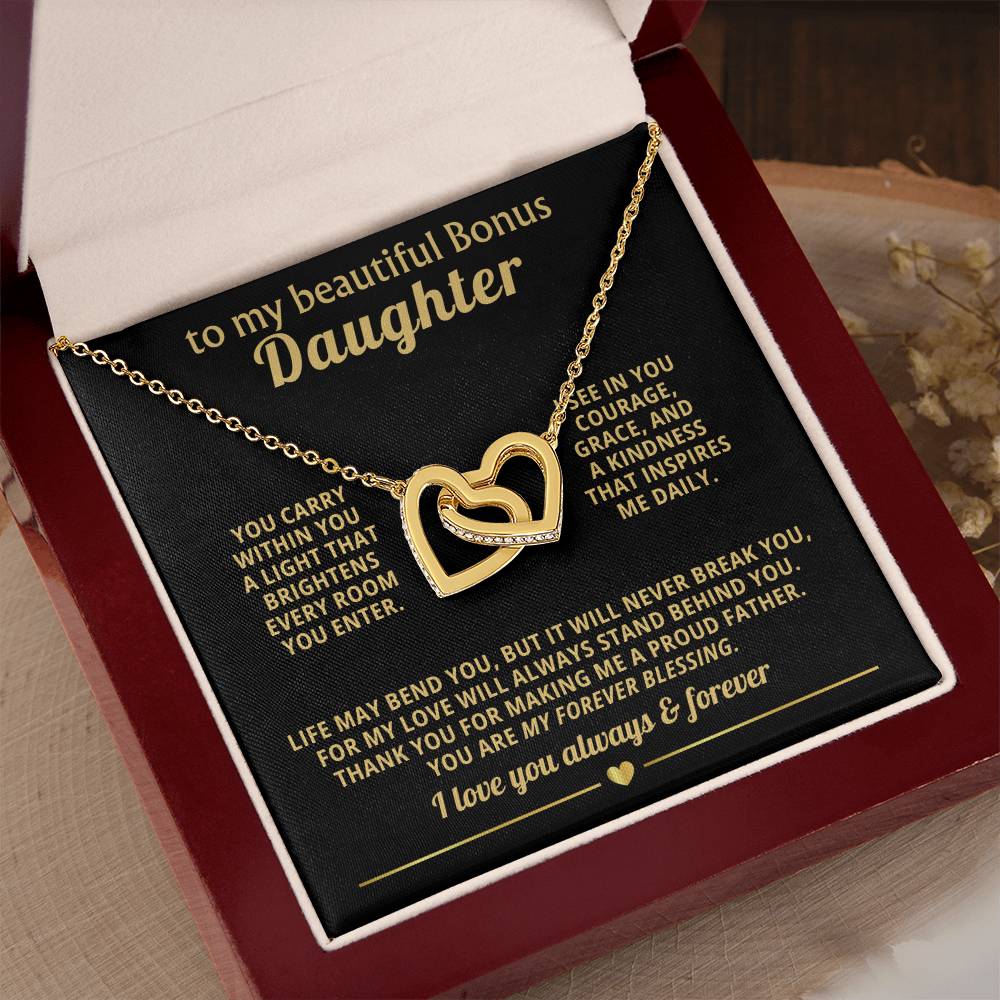 Daughter Interlocking Hearts Necklace Gift