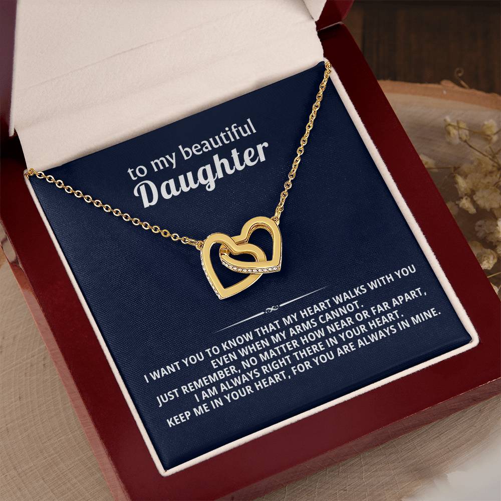 Daughter Interlocking Hearts Necklace Gift