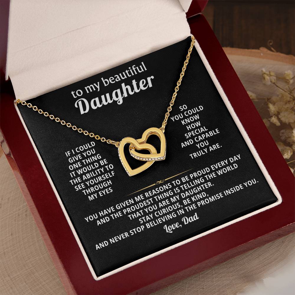 Daughter Interlocking Hearts Necklace Gift