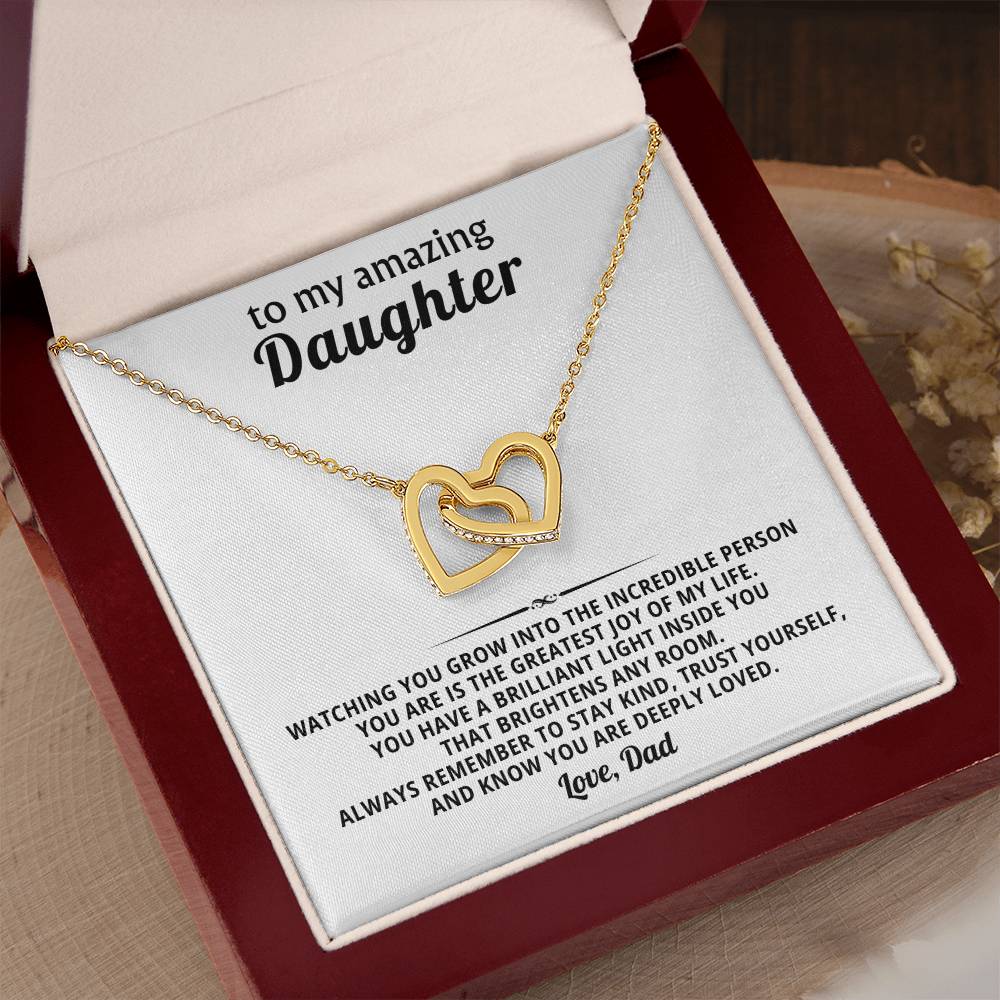 Daughter Interlocking Hearts Necklace Gift