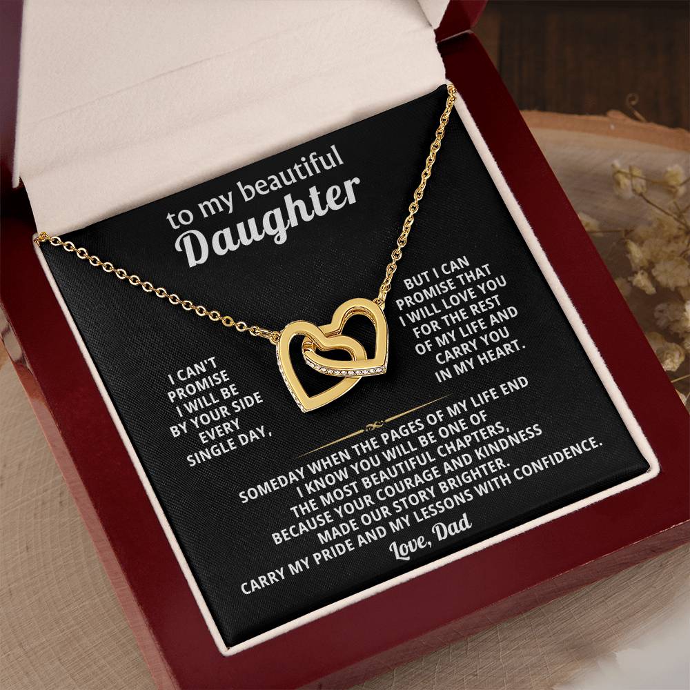Daughter Interlocking Hearts Necklace Gift from Dad