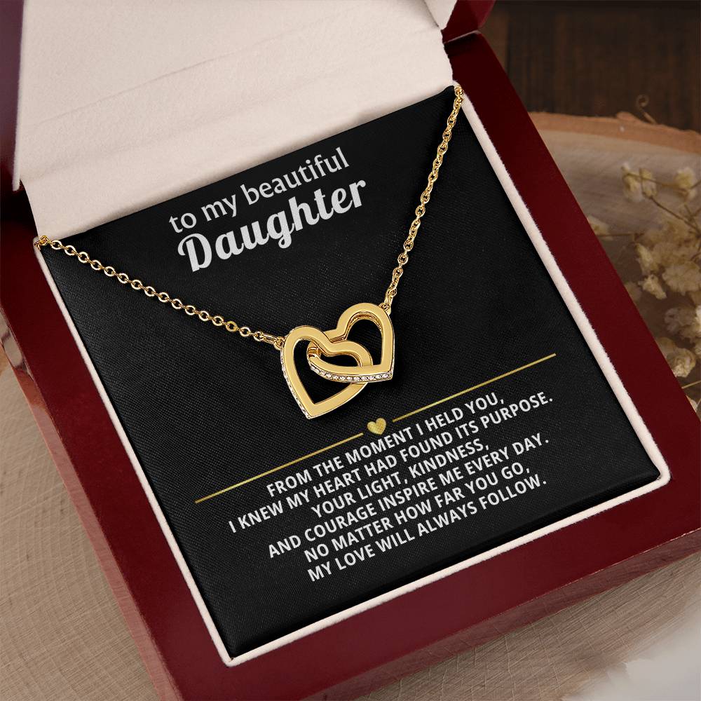 Daughter Interlocking Hearts Necklace Gift