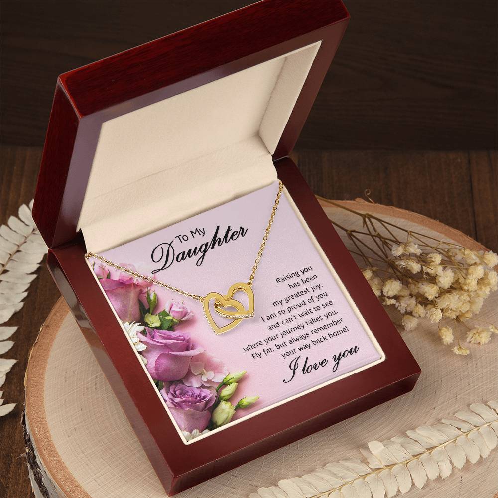 Daughter Proud Interlocking Hearts Necklace-[Heartfelt Family Gift]