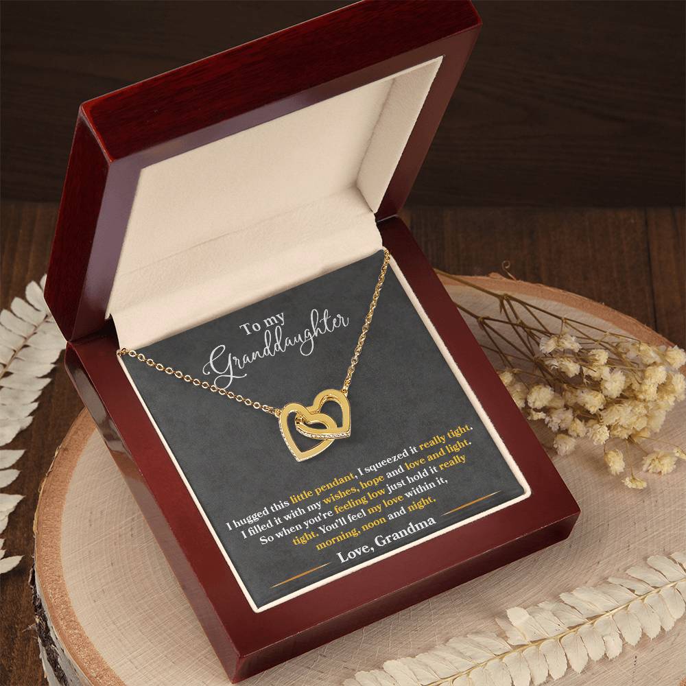 Interlocking Hearts Necklace - Granddaughters Tight Hug - Perfect Gift-[Heartfelt Family Gift]