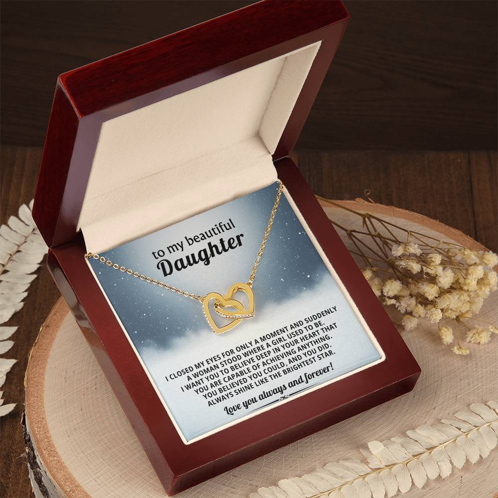 Daughter Interlocking Hearts Necklace Gift