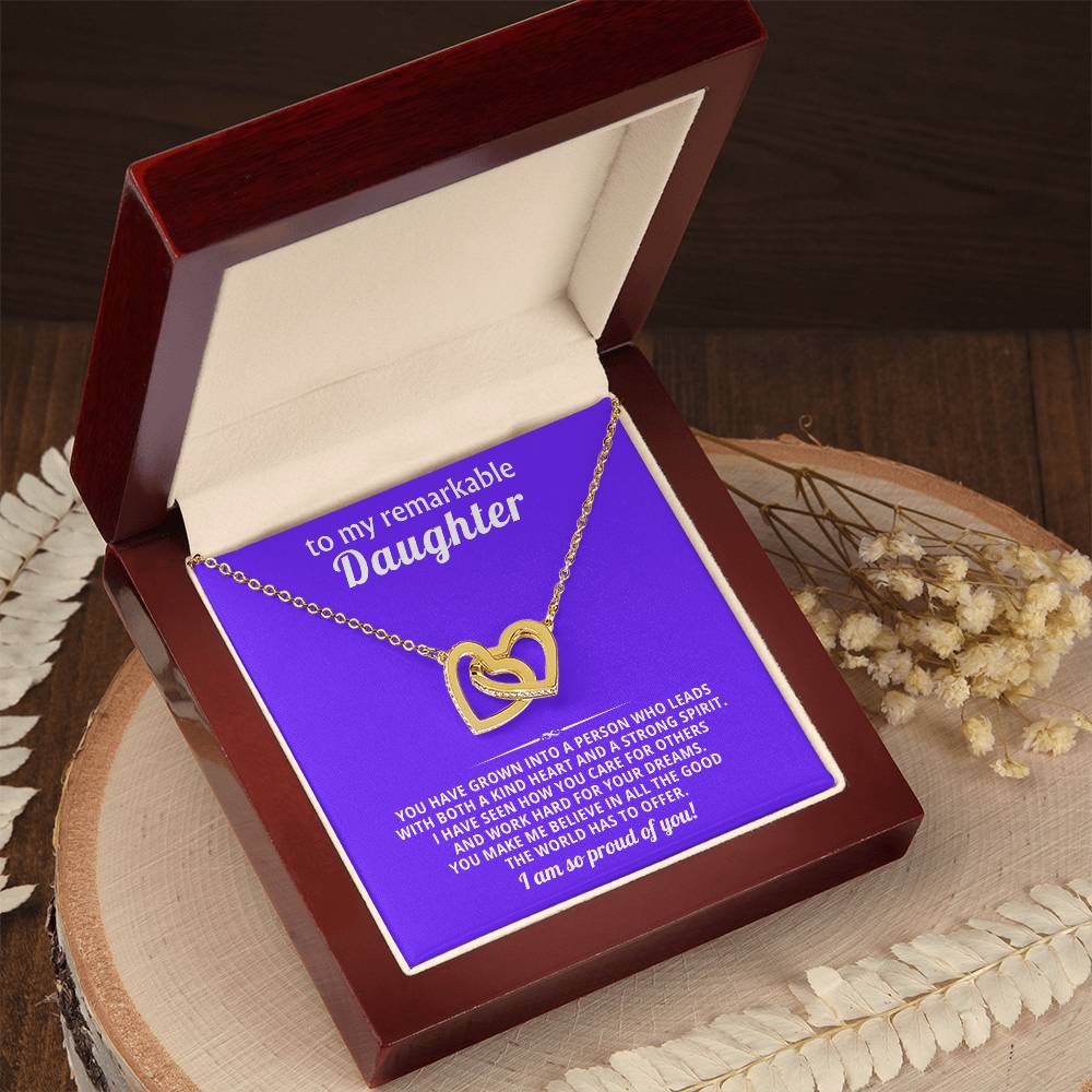 Daughter Interlocking Hearts Necklace Gift
