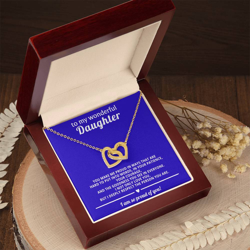 Daughter Interlocking Hearts Necklace Gift