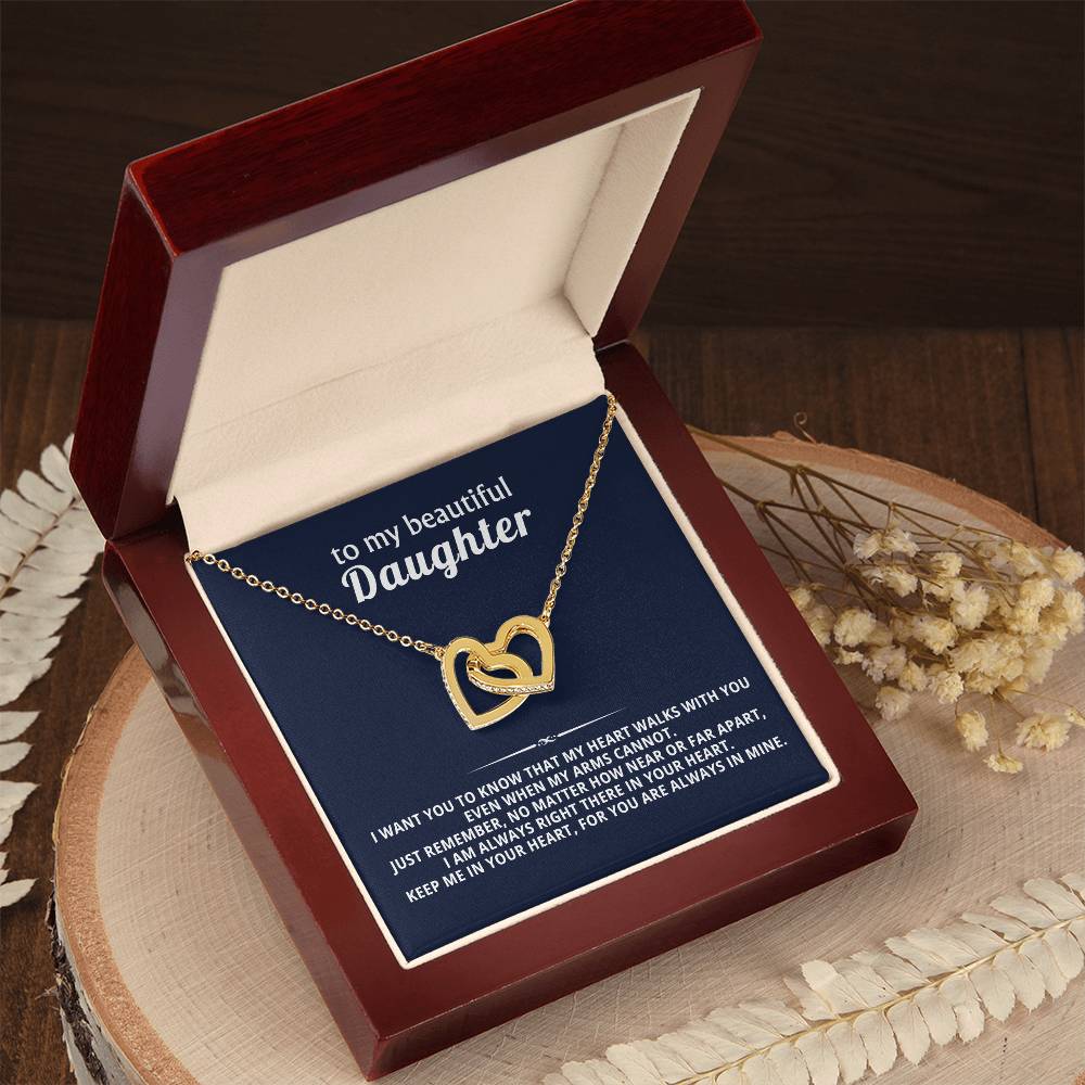 Daughter Interlocking Hearts Necklace Gift