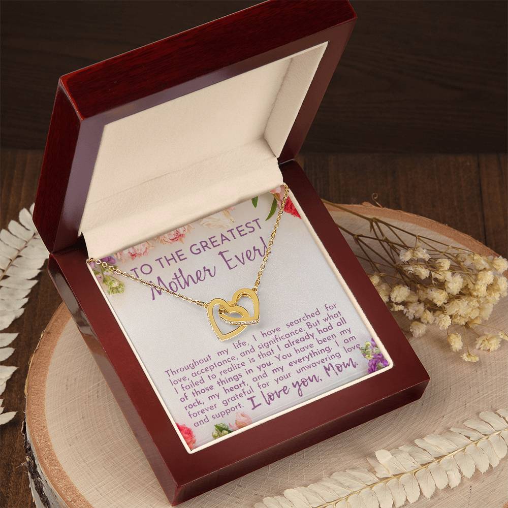 Greatest Mother Ever Interlocking Hearts Necklace-[Heartfelt Family Gift]