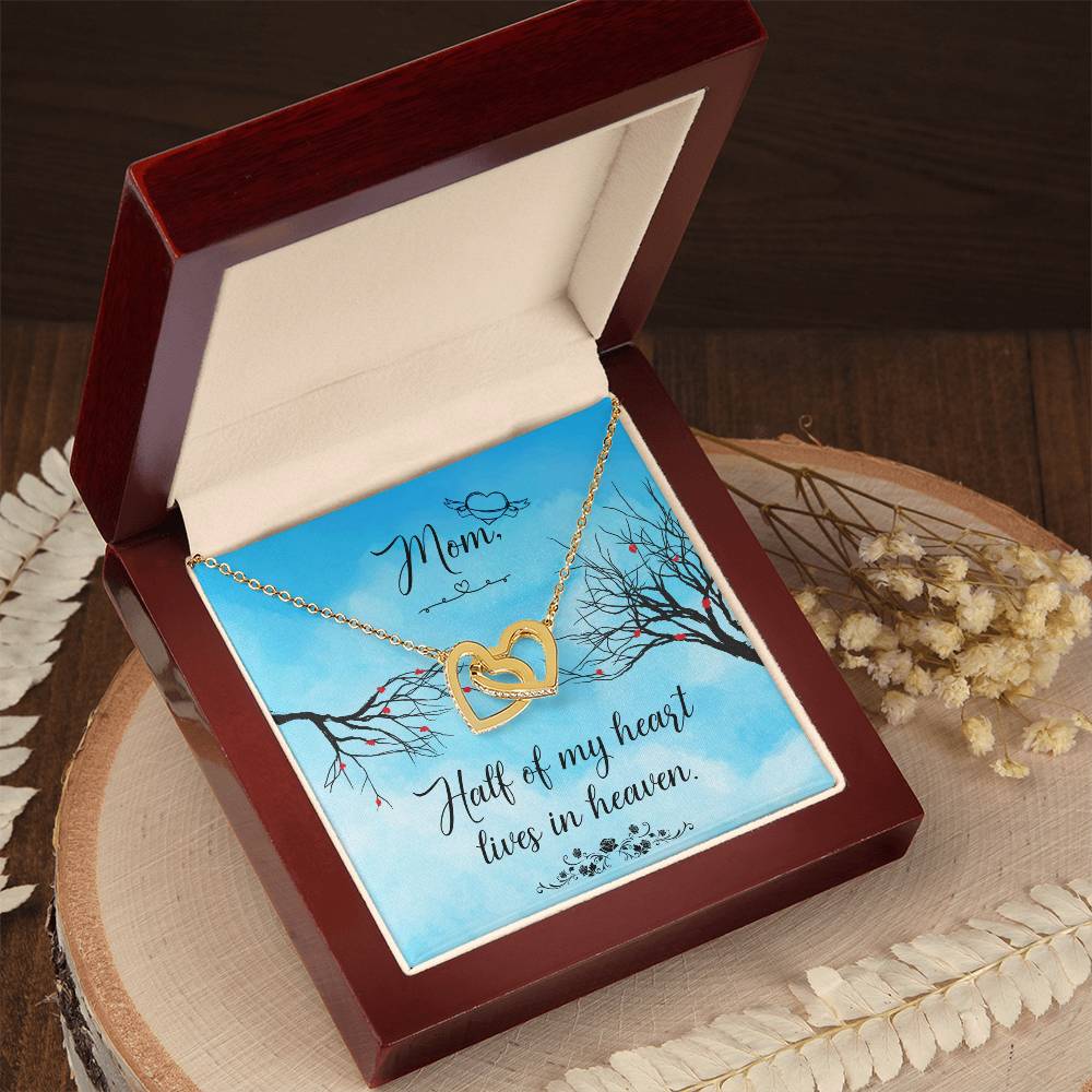 Mom In Heaven Interlocking Hearts Necklace-[Heartfelt Family Gift]
