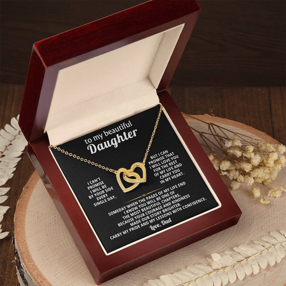 Daughter Interlocking Hearts Necklace Gift from Dad