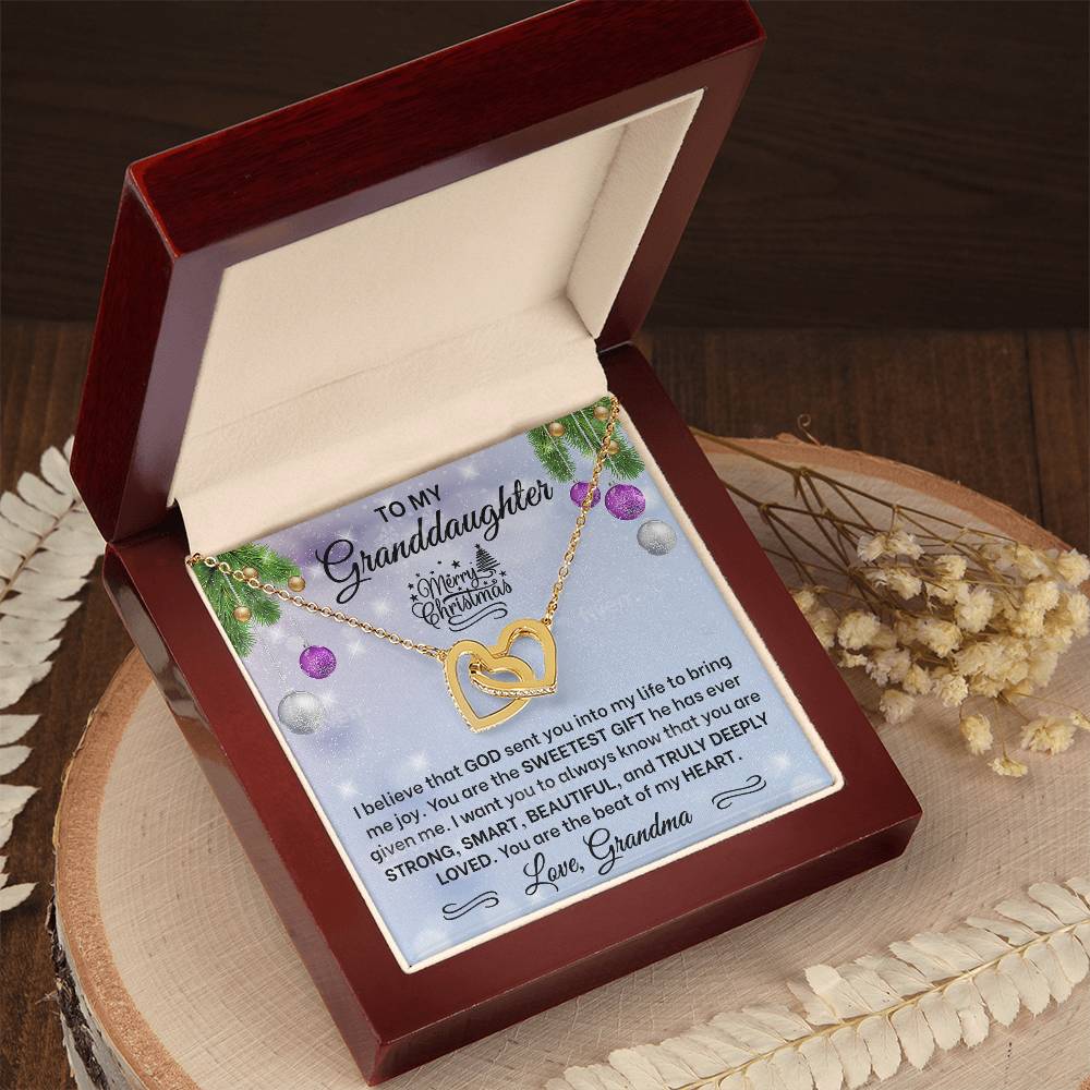 Granddaughter Interlocking Hearts Necklace-[Heartfelt Family Gift]