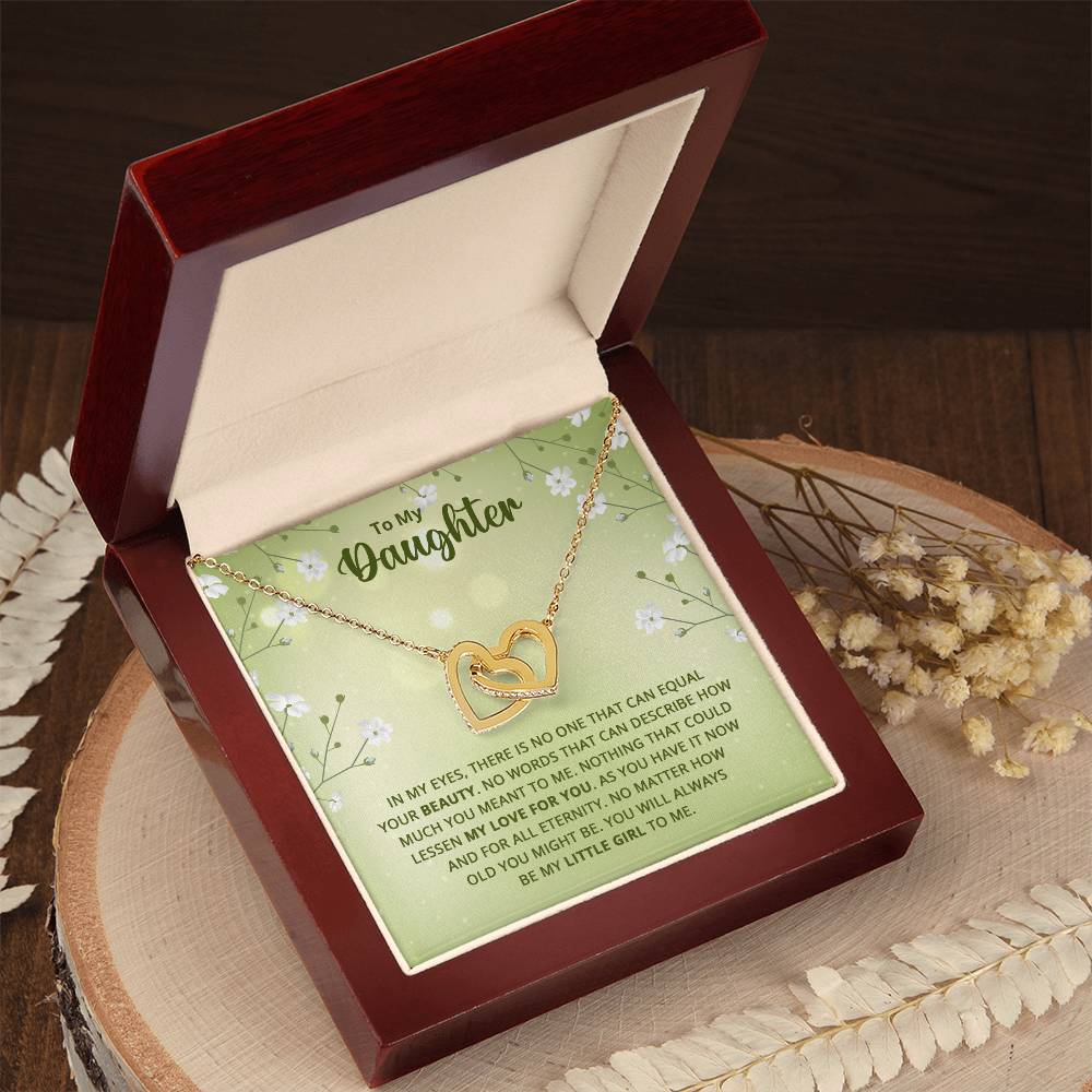 Daughter Interlocking Hearts Necklace-[Heartfelt Family Gift]