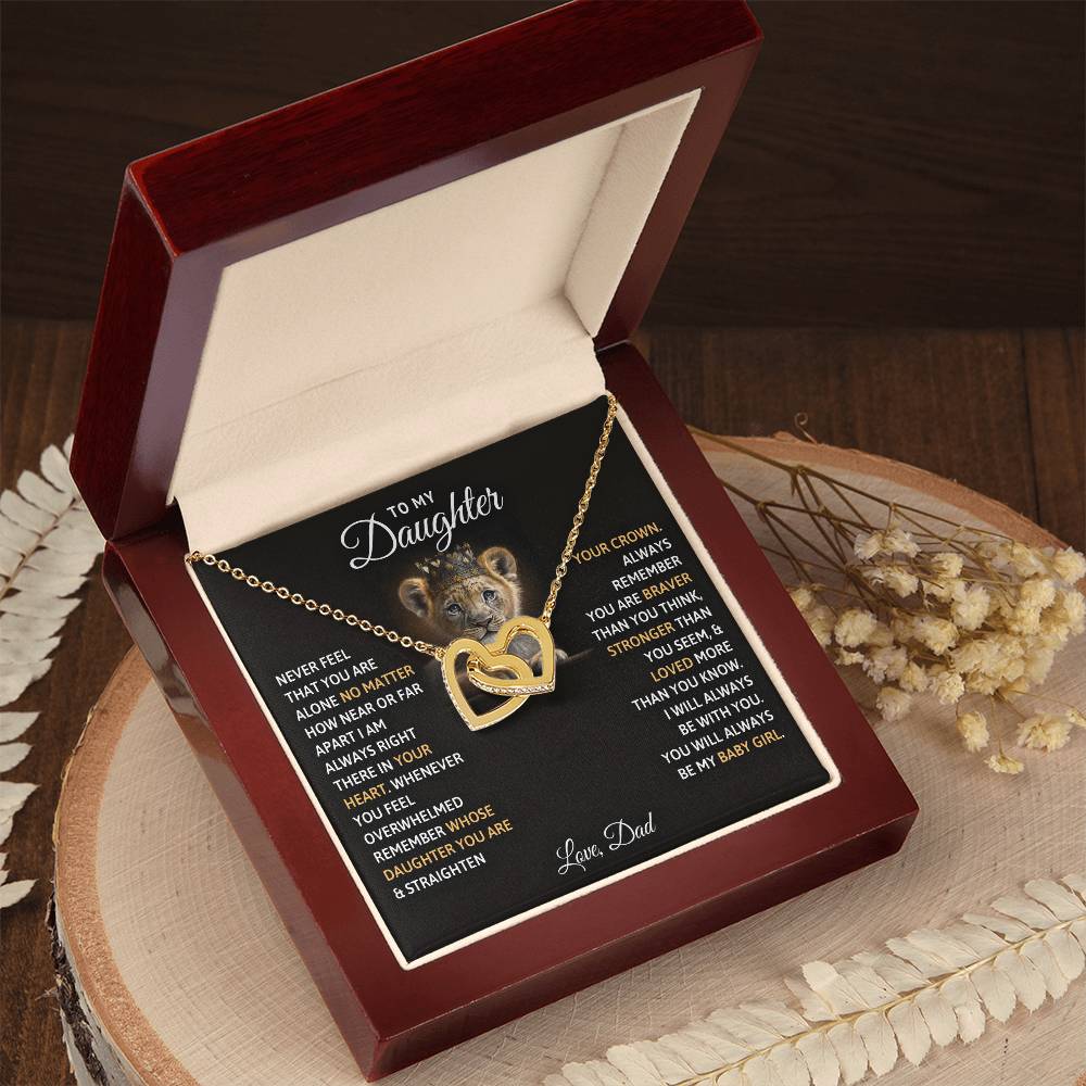 Daughter Interlocking Hearts Necklace-[Heartfelt Family Gift]