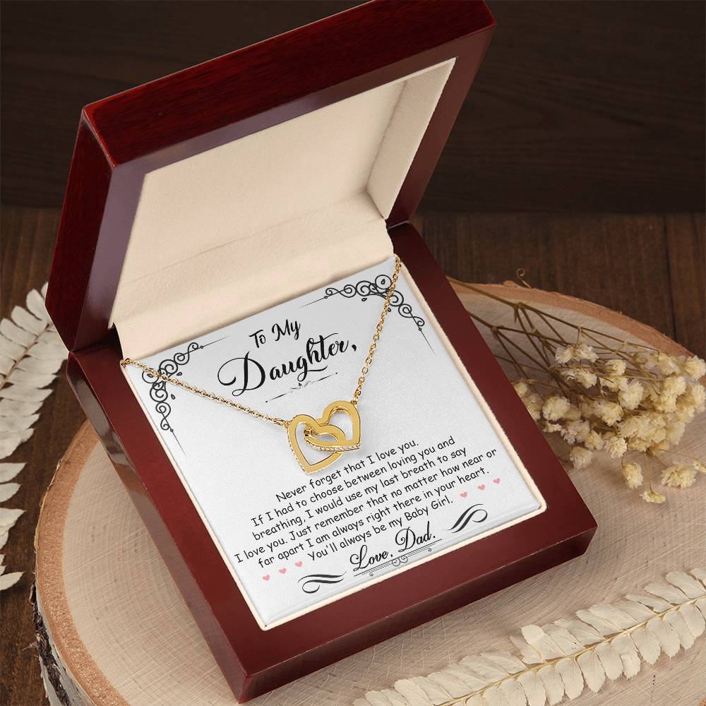 Interlocking Hearts Necklace for Daughter - Perfect Gift for Your Baby Girl-[Heartfelt Family Gift]