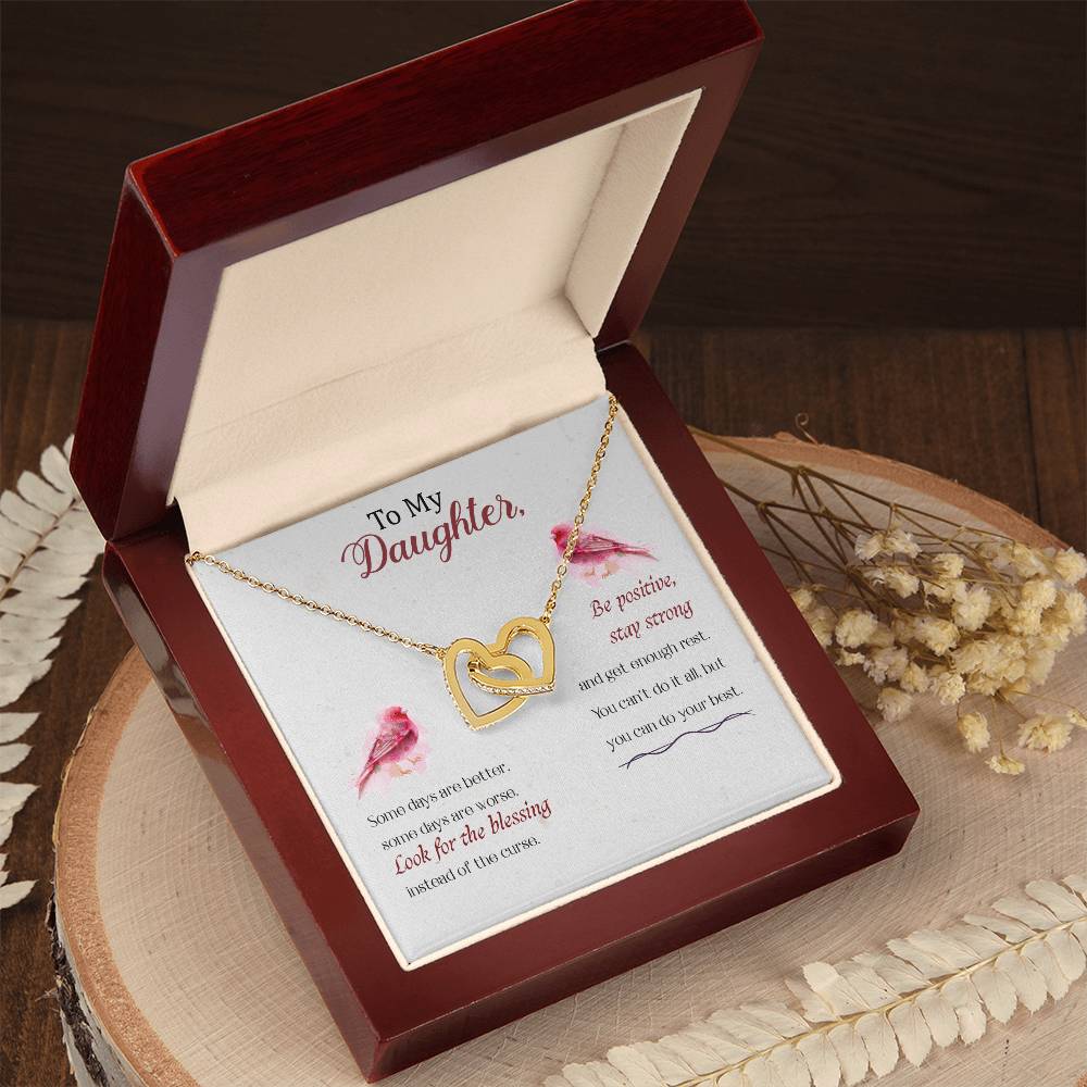 Daughter Some Days Are Better Interlocking Hearts Necklace-[Heartfelt Family Gift]
