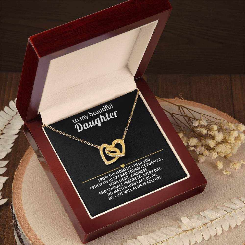 Daughter Interlocking Hearts Necklace Gift