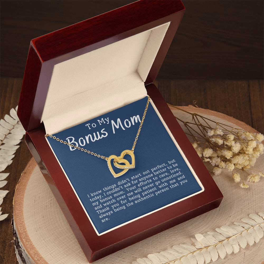 Bonus Mom Interlocking Hearts Necklace-[Heartfelt Family Gift]
