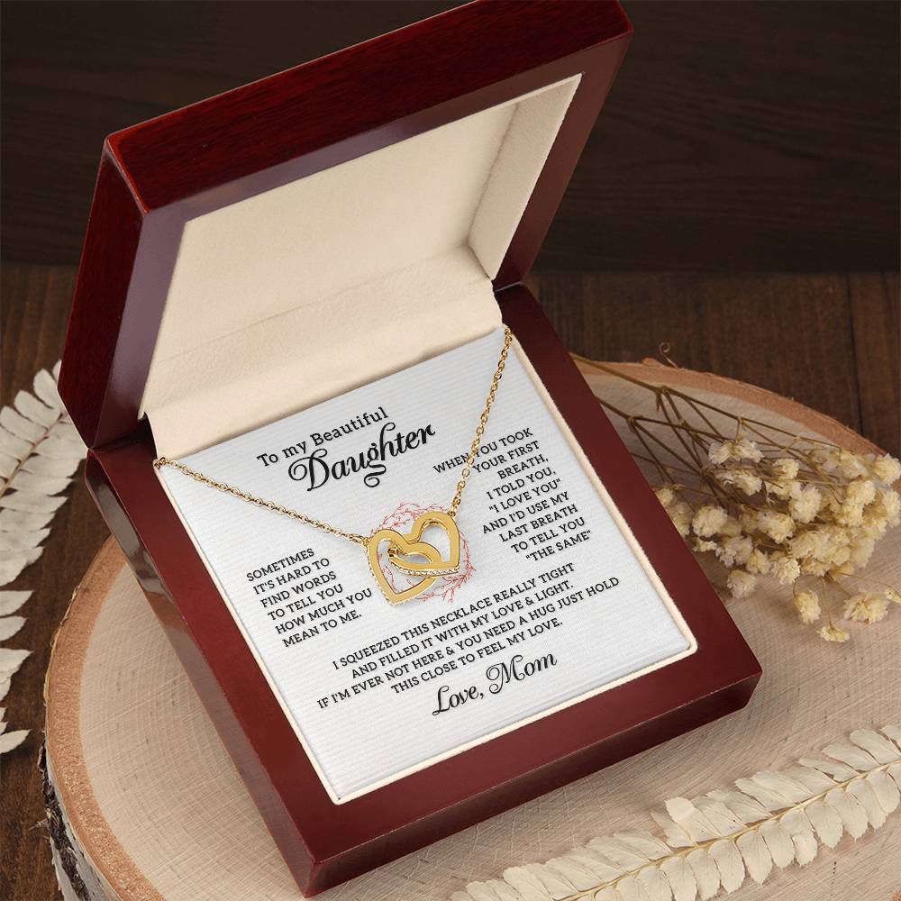 My Beautiful Daughter- Interlocking Hearts Necklace-[Heartfelt Family Gift]
