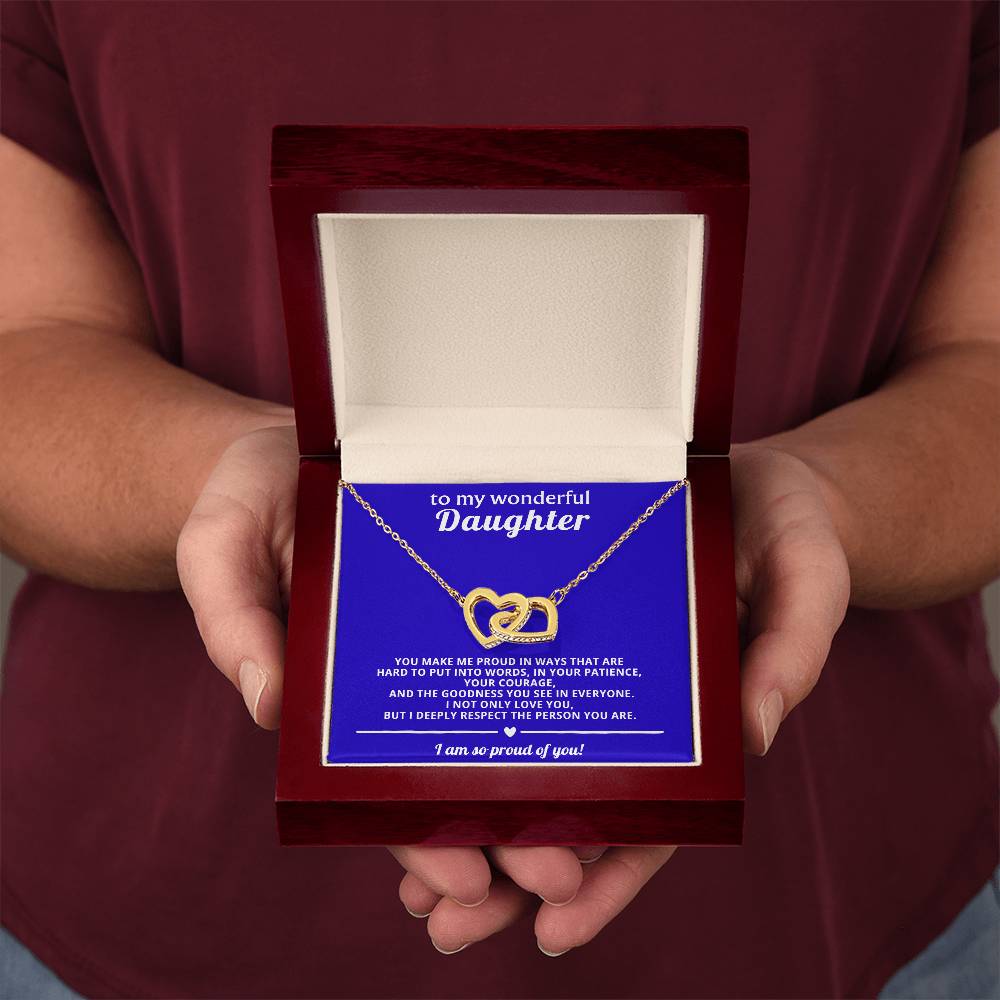 Daughter Interlocking Hearts Necklace Gift