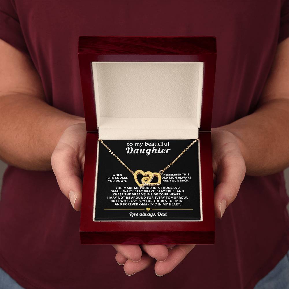 Daughter Interlocking Hearts Necklace Gift