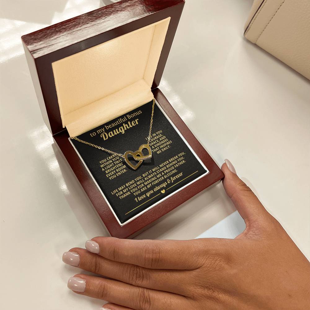 Daughter Interlocking Hearts Necklace Gift