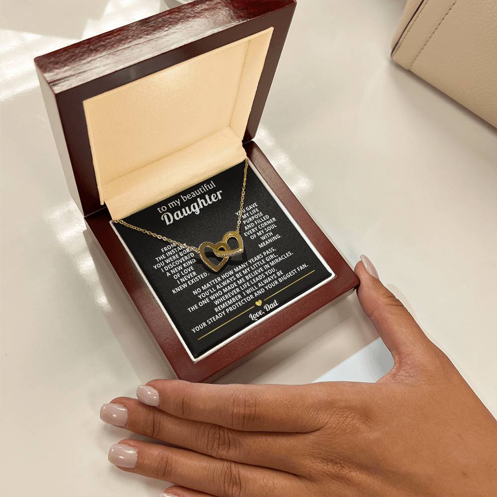 Daughter Interlocking Hearts Necklace Gift