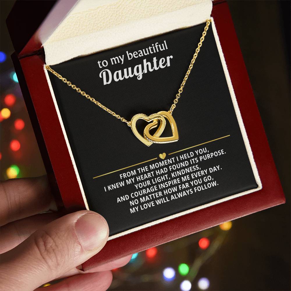 Daughter Interlocking Hearts Necklace Gift