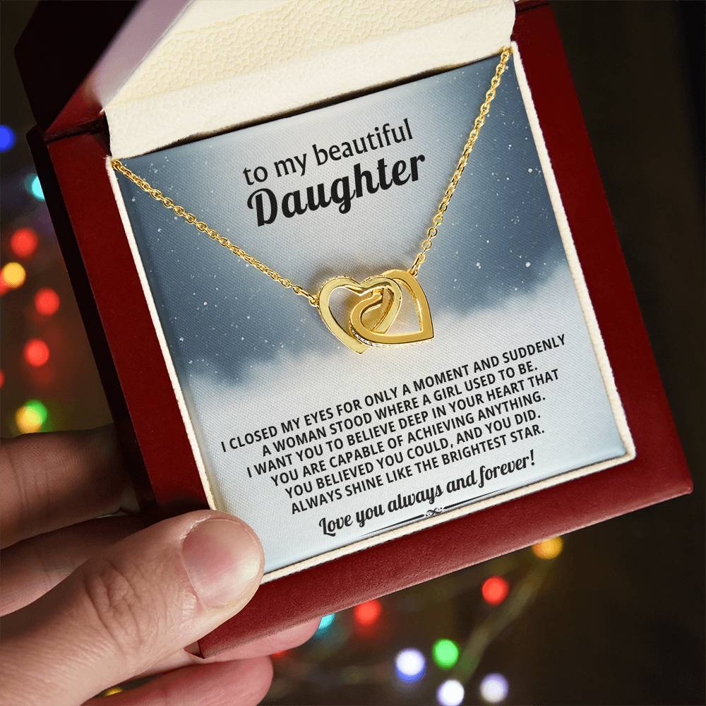 Daughter Interlocking Hearts Necklace Gift