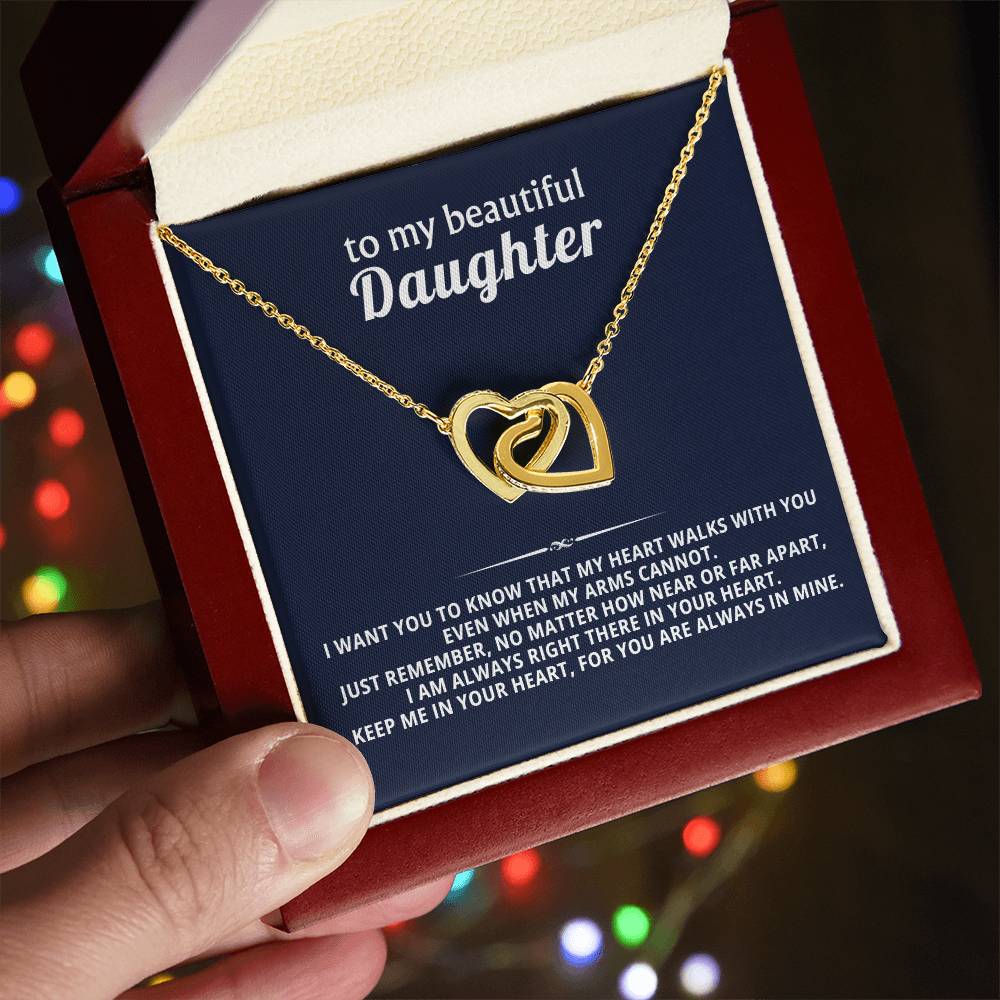 Daughter Interlocking Hearts Necklace Gift