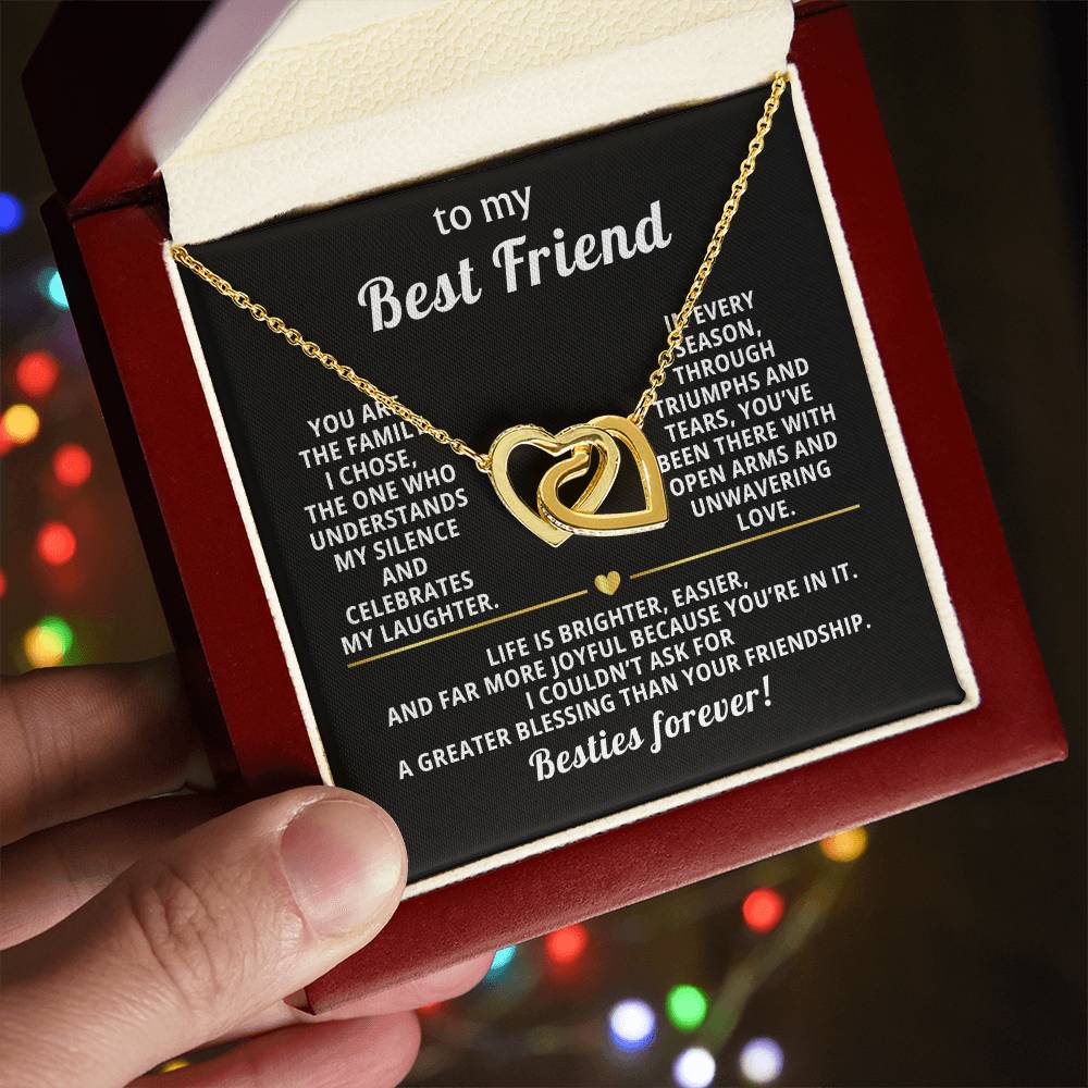 Best friend interlocking hearts necklace from bff
