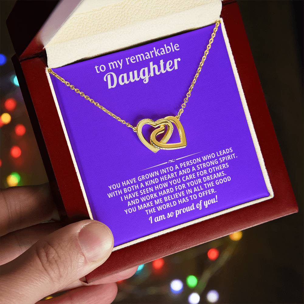 Daughter Interlocking Hearts Necklace Gift