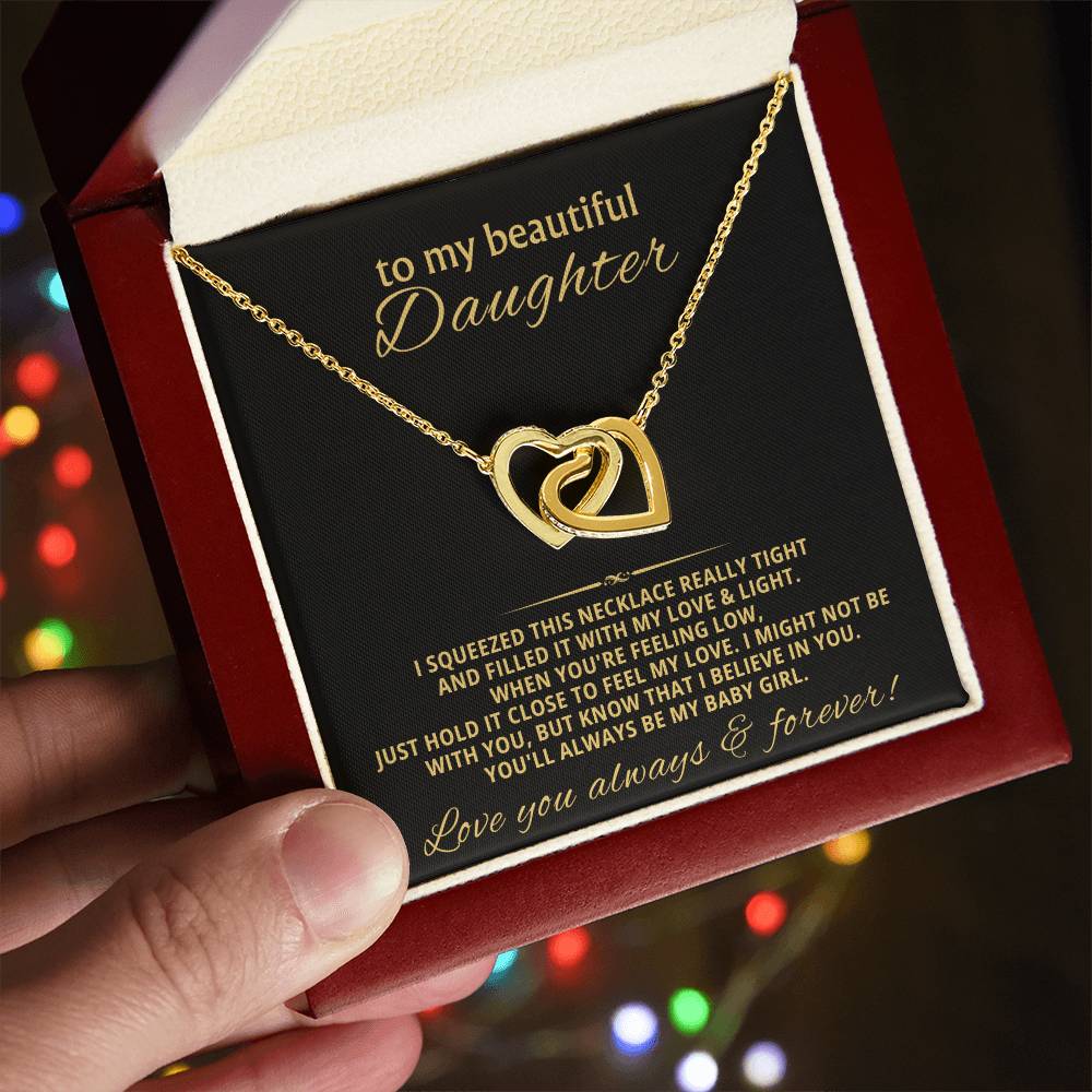 Daughter Interlocking Hearts Necklace Gift