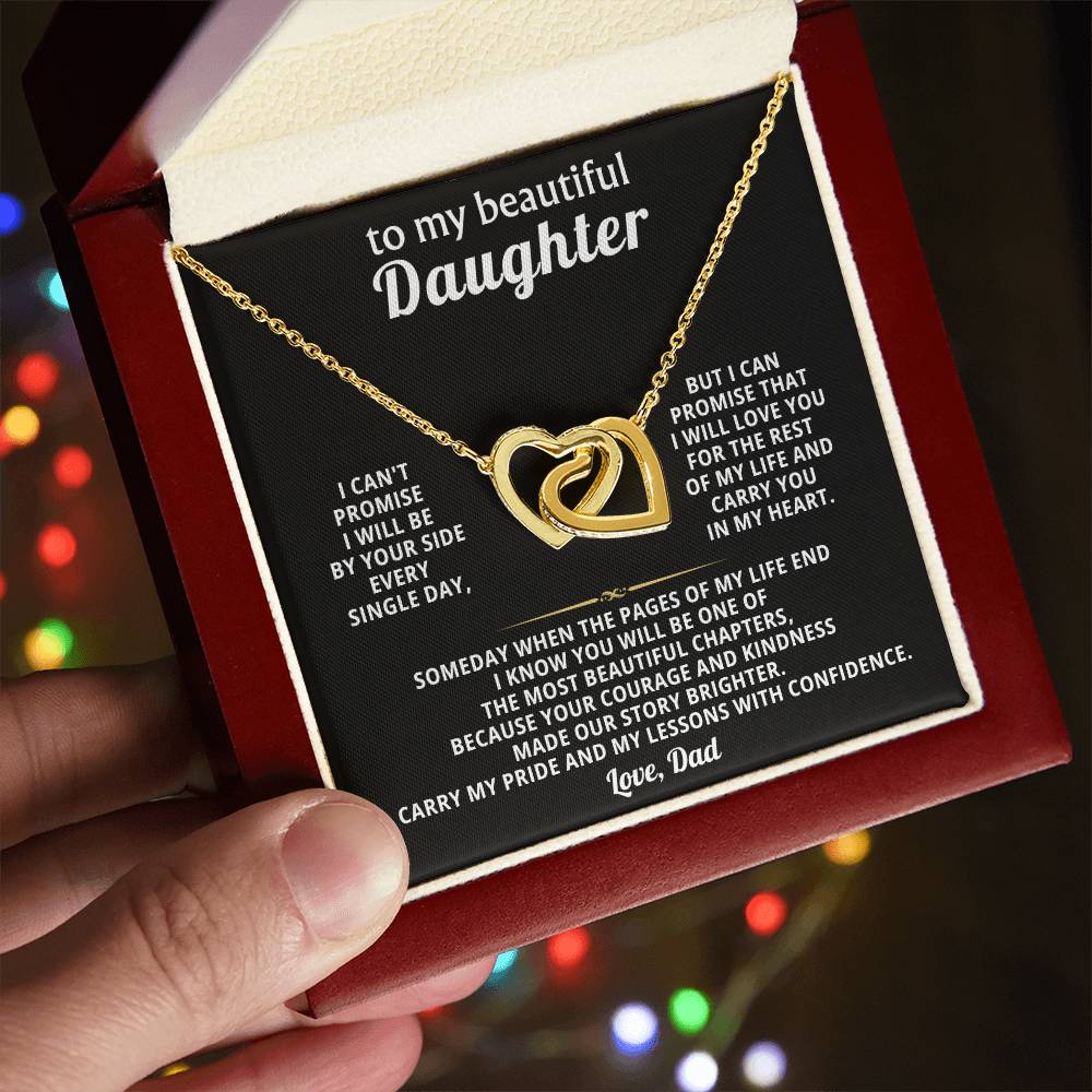 Daughter Interlocking Hearts Necklace Gift from Dad